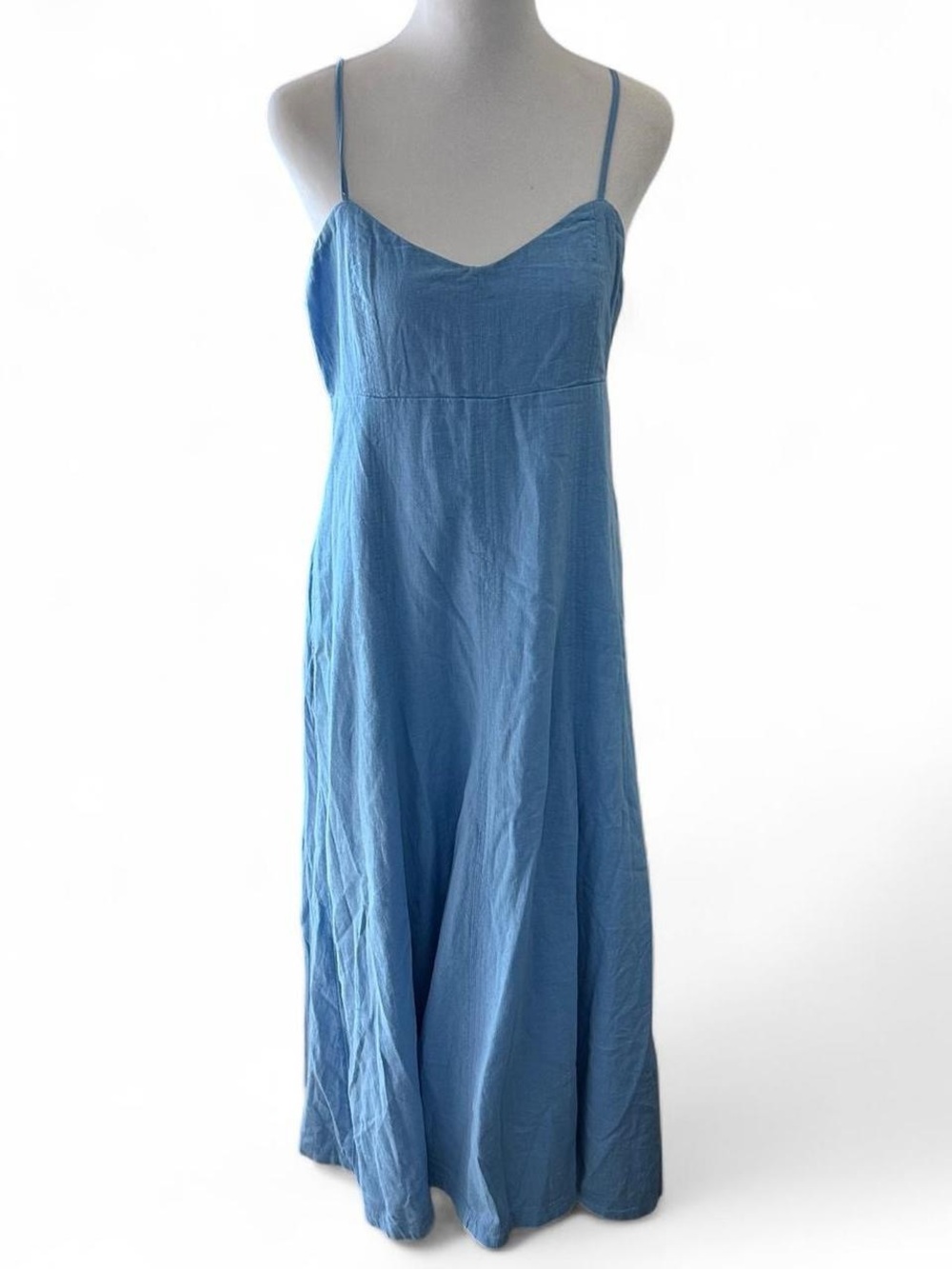 Blue Linen Maxi Dress